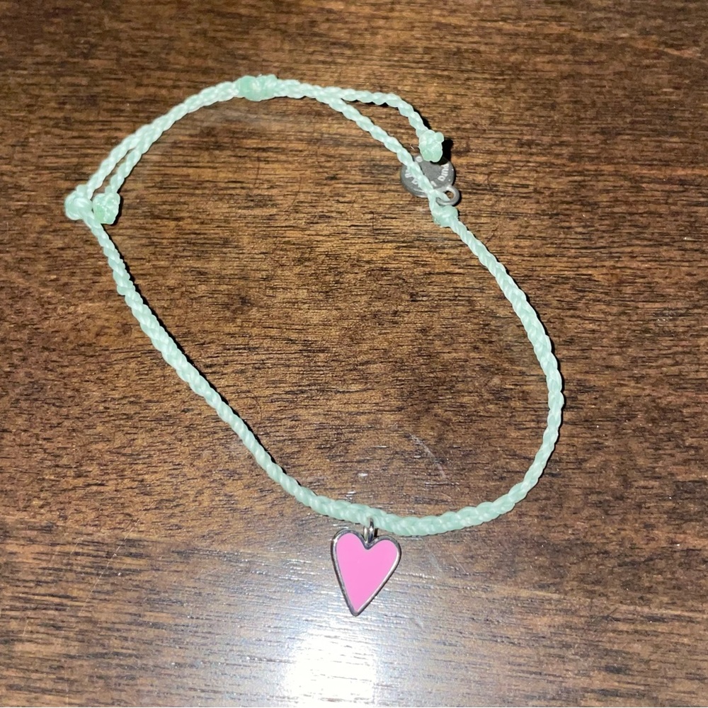 Pura vida pink heart rope bracelet mint green rope
